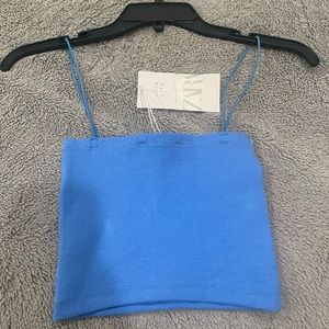 Blue Zara cropped top